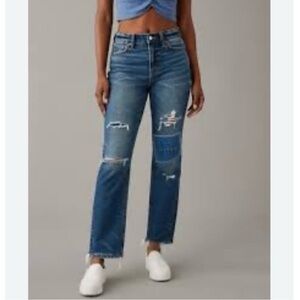AE strigid super high rise ankle straight jeans SAMPLE Size 8 EUC